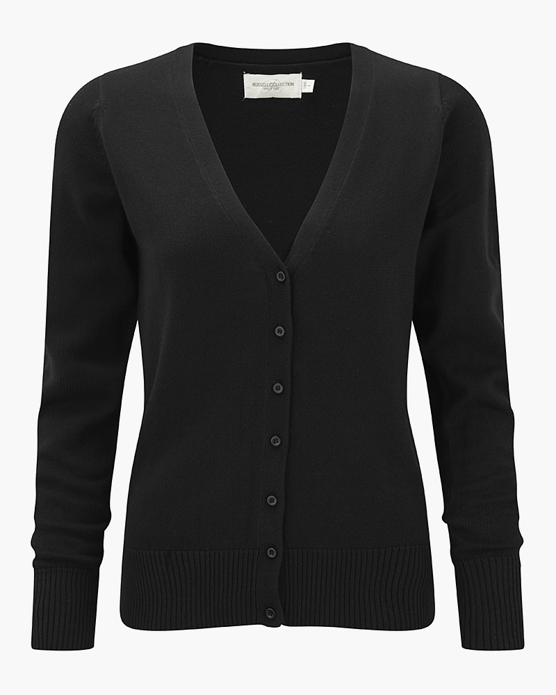 Russell Ladies V-Neck Knitted Cardigan - Custom Printed & Embroidered ...
