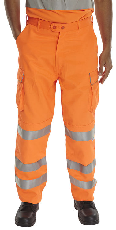 Item High visibility work trousers. Cotton/polyester 280 gsm.