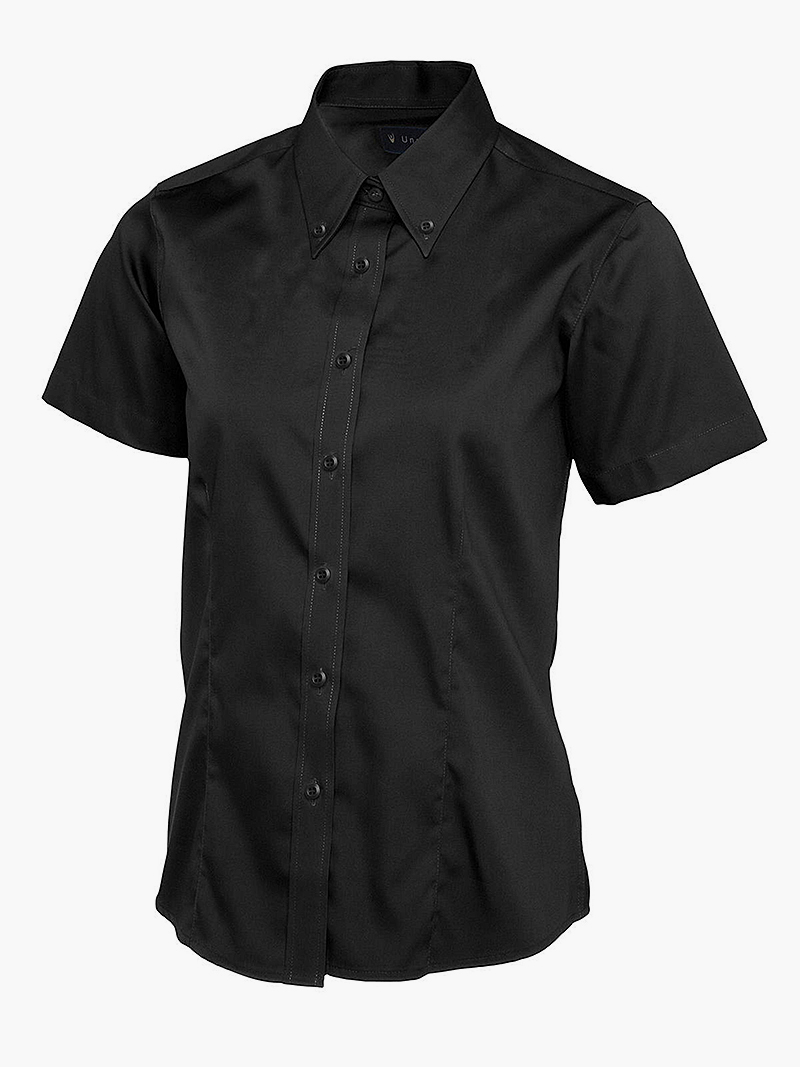 Uneek Ladies Pinpoint Oxford Half Sleeve Shirt - Custom Printed ...
