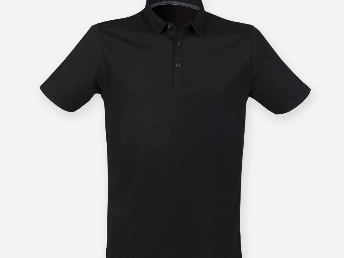 Milford Black 100% Piqué Cotton Polo Shirt